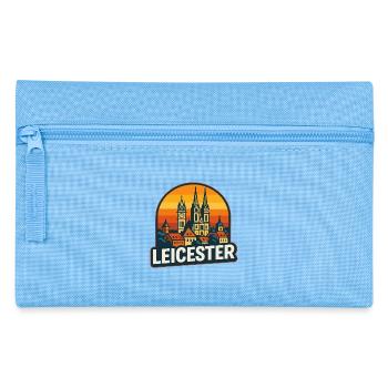 Leicester City Skyline Vintage Retro Sunset - Pencil Case - light blue - Front