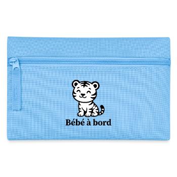 Sticker Autocollant pour Voiture tigre bébé à Bord - Trousse - bleu clair - Devant