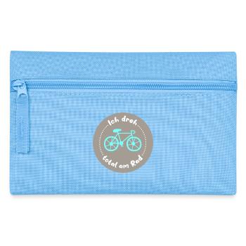 Fahrrad Kreis Rad drehen radeln Rennrad cool Quote - Federtasche - Hellblau - Vorne