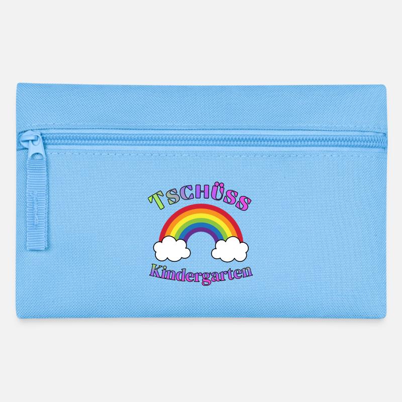 Tschüss Kindergarten - Abschied Motiv - Federtasche - Hellblau