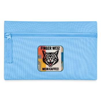 Kaffee Katzenhumor - Federtasche - Hellblau - Vorne
