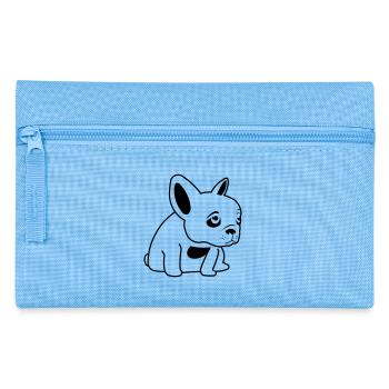 Trauriger Frenchie - Federtasche - Hellblau - Vorne