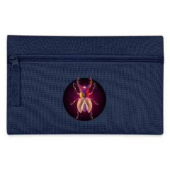 leuchtender Hirschkäfer in rötlichen Farben - Federtasche - Hellblau - Vorne