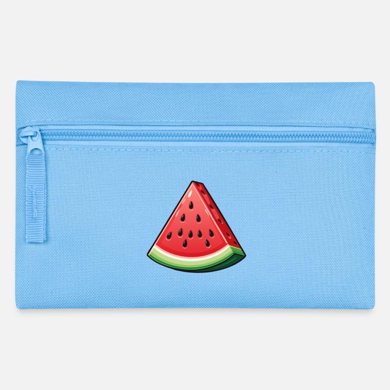 Melone Melon Obst Frucht Früchte Zeichnung - Federtasche - Hellblau