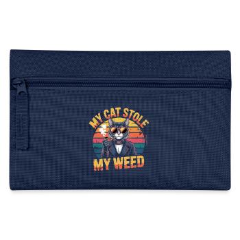 Retro Cat Stoner Illustration - Pencil Case - light blue - Front