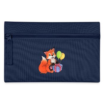 Renard mignon pour l’anniversaire peint à la main - Trousse - bleu clair - Devant