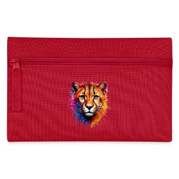 Vivid Cheetah Portrait Art Design - Trousse - rouge - Devant