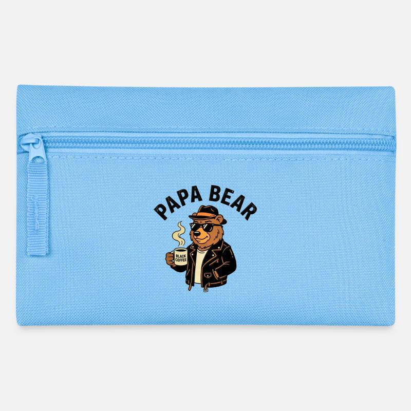 Papa Bear Kaffee-Rebellin - Federtasche - Hellblau