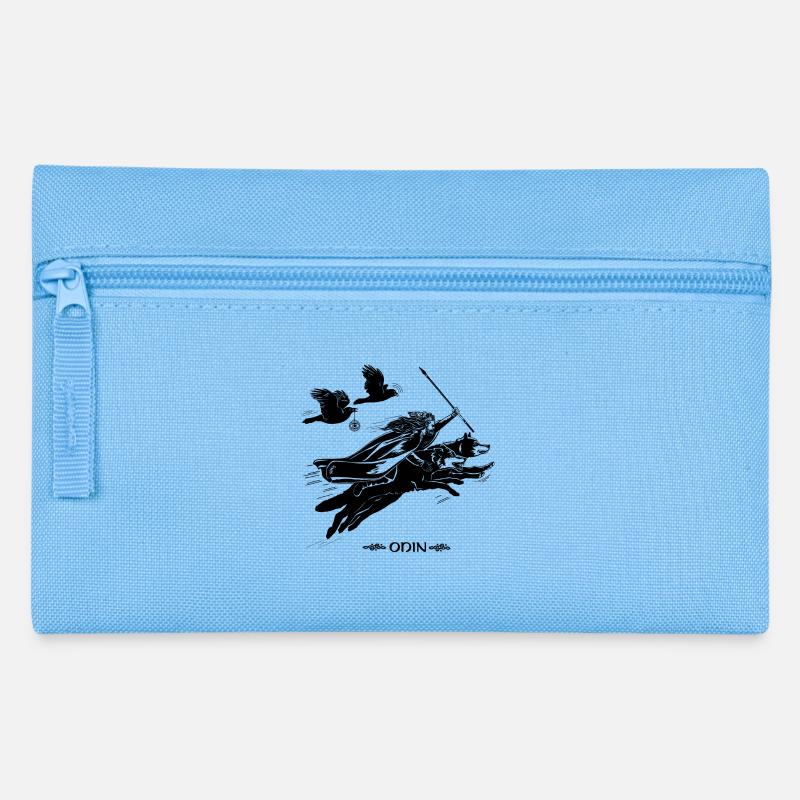 Odin with Geri and Freki - Pencil Case - light blue