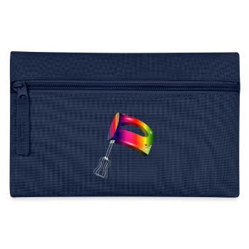 Handrührgerät in bunten Regenbogen Farben - Federtasche - Hellblau - Vorne