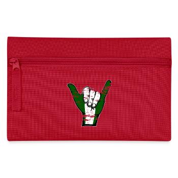 Nigeria Flag Surfing Symbol used - Pencil Case - red - Front