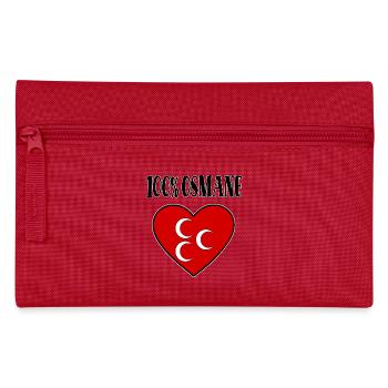 100 Prozent Osmane Osmanische Flagge Herz - Federtasche - Rot - Vorne