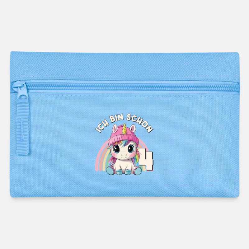 4. Geburtstag Einhorn Regenbogen Süß Niedlich - Federtasche - Hellblau