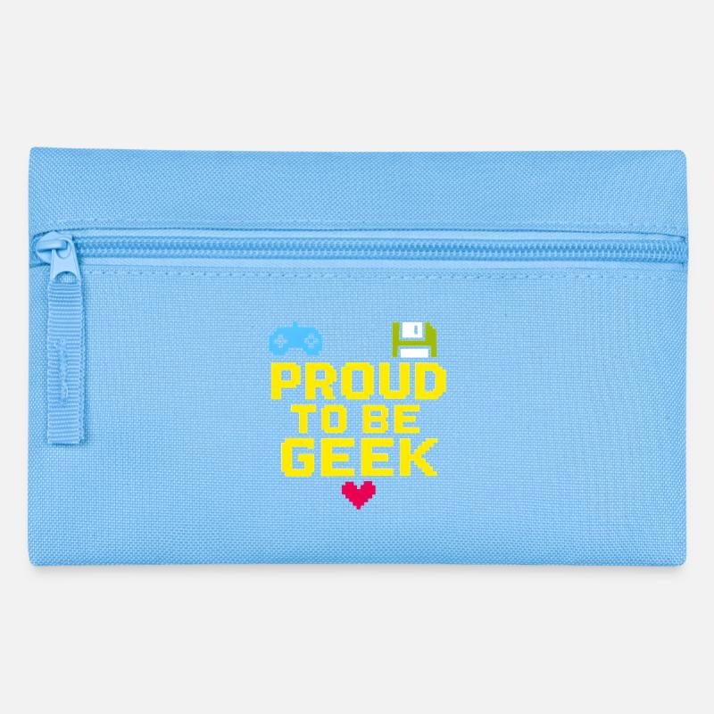 Proud Retro Pixel Geek - Pencil Case - light blue