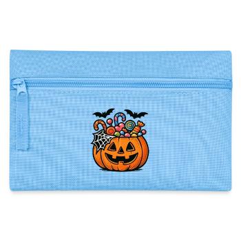 Halloween Candy Pumpkin Kids Shirt - Pencil Case - light blue - Front