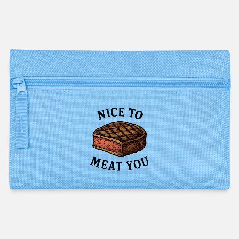 Nice to Meat You Steak Graphic - Federtasche - Hellblau
