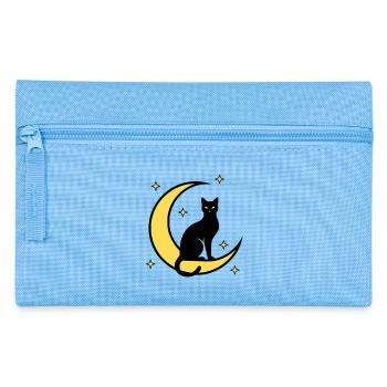 Katze Mond Sterne Hexerei - Federtasche - Hellblau - Vorne