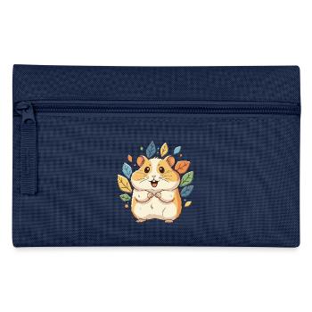 Kuscheliger Hamster mit Herbstblättern - Federtasche - Hellblau - Vorne