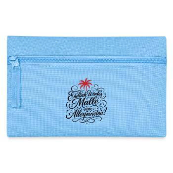 Endlich Malle Spruch Urlaub - Federtasche - Hellblau - Vorne