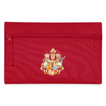 Sandcastle with exotic flowers on the beach - Pencil Case - red - Front