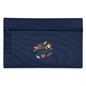 Liebesvögel, buntes Design - Federtasche - Hellblau - Vorne