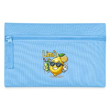Lemon Character mit Sonnenbrille und Cocktail - Federtasche - Hellblau - Vorne