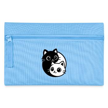 Ying Yang Cat Portrait - Pencil Case - light blue - Front
