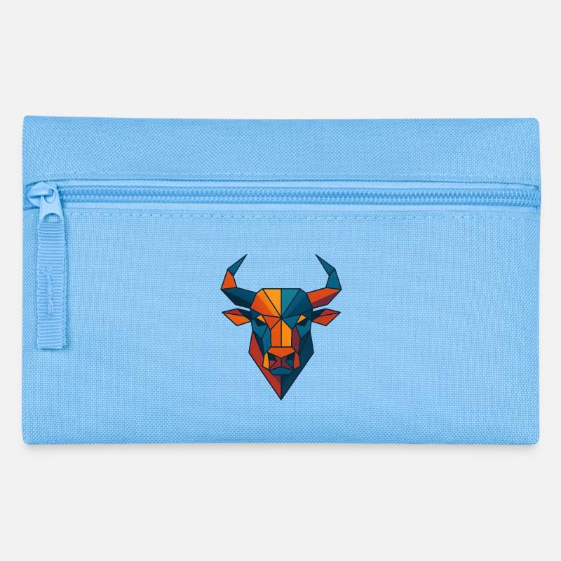 Bull's Head | Taurus Print / Print / Design - Pencil Case - light blue