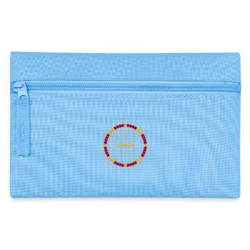 Gold London and Bus Patch - Pencil Case - light blue - Front