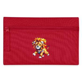 Geometric lion in a blaze of color - Pencil Case - red - Front
