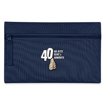 40 ab jetzt gehts abwärts - Geburtstag Geschenk - Federtasche - Hellblau - Vorne