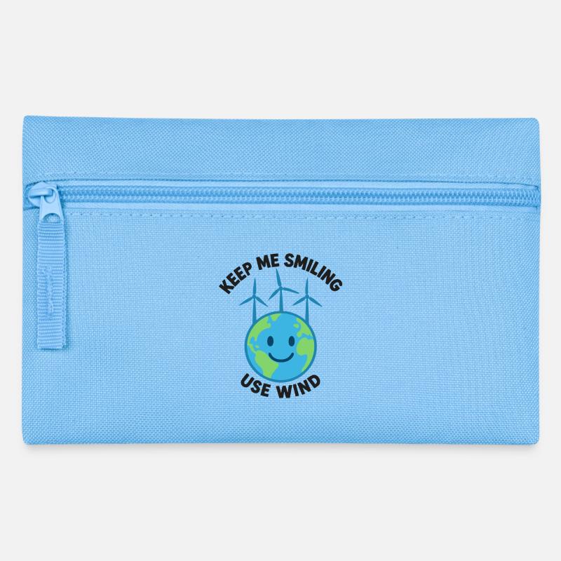 Keep Me Smiling – Use Wind Power - Pencil Case - light blue