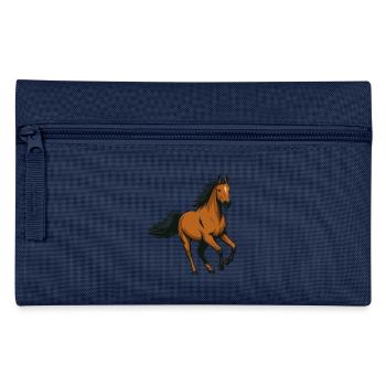 Galoppierender Bernsteinhengst - Federtasche - Hellblau - Vorne