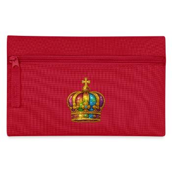 Regenbogen-Glitzerkronen-Design - Federtasche - Rot - Vorne