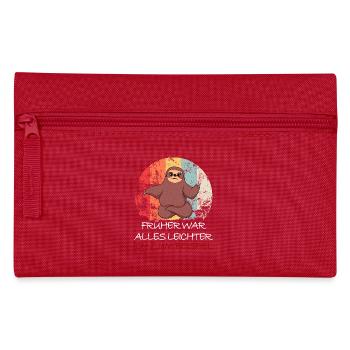 Faultier FRÜHER WAR ALLES LEICHTER ICH Z BEISPIEL - Federtasche - Rot - Vorne