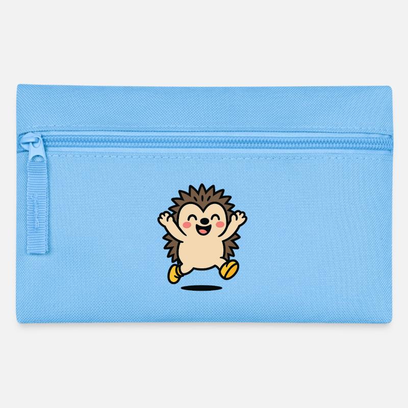 Hérisson joyeux en jeu - Trousse - bleu clair