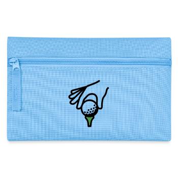 Golfball Abschlag Tee Golfsport Golfclub Golfer - Federtasche - Hellblau - Vorne