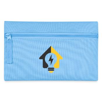 Elektro Haus Glühbirne Logo - Federtasche - Hellblau - Vorne