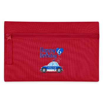 Happy Birthday 6 Police - Pencil Case - red - Front
