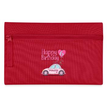 Happy Birthday 6 Police Pink - Pencil Case - red - Front