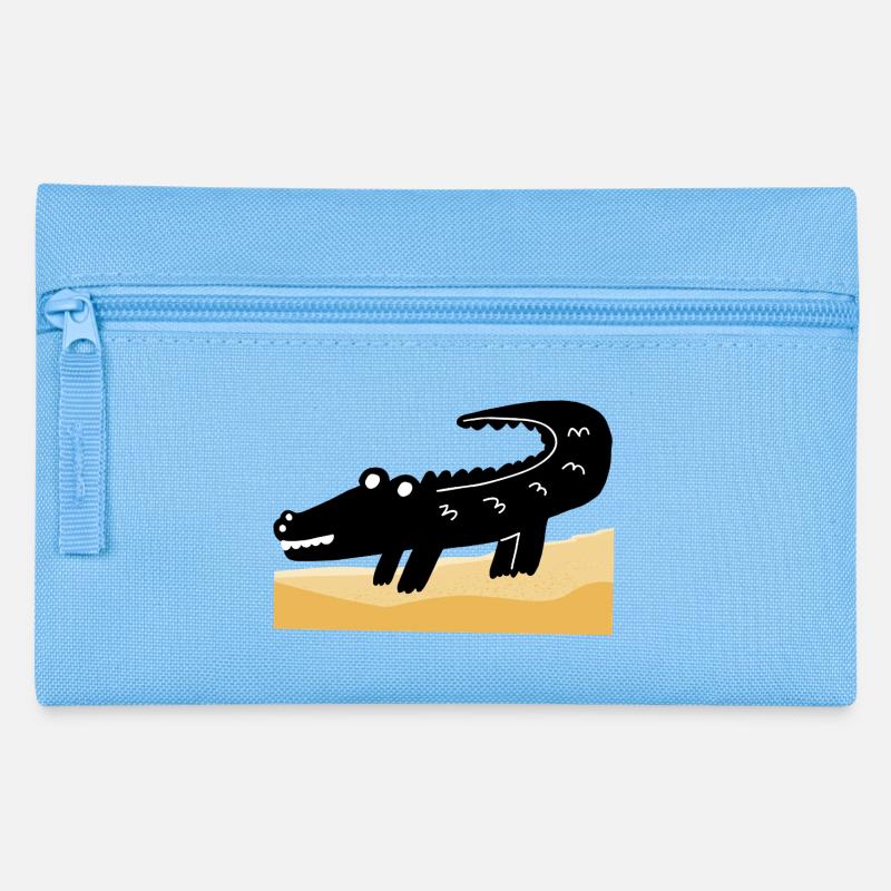 black crocodile - Pencil Case - light blue