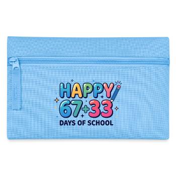 Happy 100 Days School Mathematik-Gleichung - Federtasche - Hellblau - Vorne