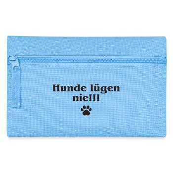 Cool Dog Saying: Dogs Never Lie - Pencil Case - light blue - Front
