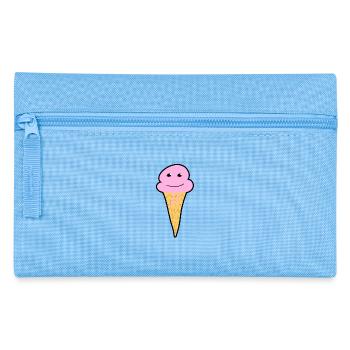 Smiling ice cream ball with cone - Pencil Case - light blue - Front