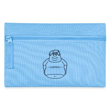 kreis ball mann fett dick clipart comic cartoon lu - Federtasche - Hellblau - Vorne