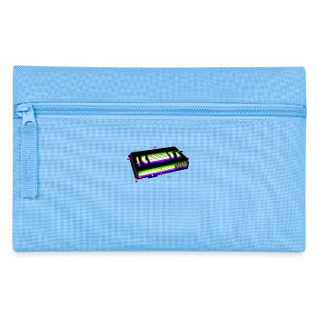 VHS Glitch Vaporwave Aesthetic Retro 90er Kind - Federtasche - Hellblau - Vorne