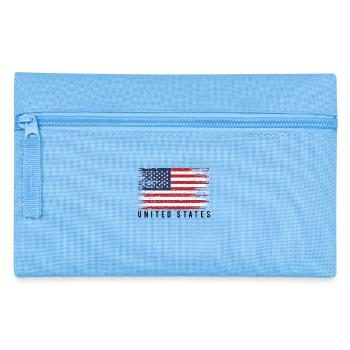 American Flag Distress - Pencil Case - light blue - Front