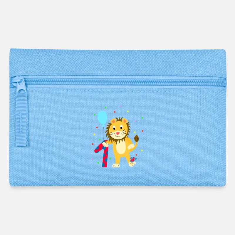 Erster Geburtstag 1. Jahr Löwe süß Geschenk - Federtasche - Hellblau