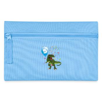 Dino Party Ballon 5 - Federtasche - Hellblau - Vorne