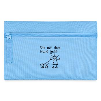 lustiges Hunde Spruch Geschenk Hund Vierbeiner wuf - Federtasche - Hellblau - Vorne